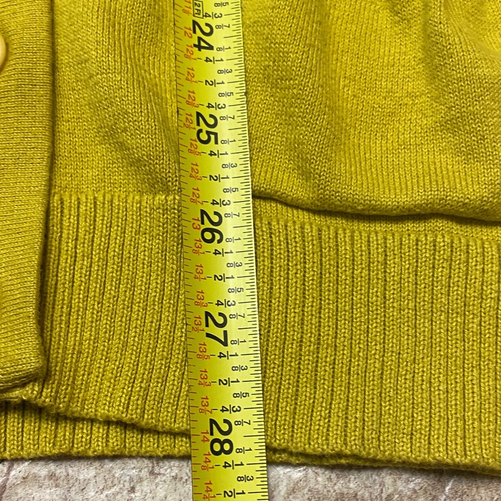 Tabitha Mustard Yellow Small V-neck Button Front Cardigan Sweater Fall - Picture 7 of 12